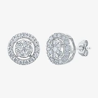 Diamond Blossom (G / Si2) 1 CT. T.W. Lab Grown White Diamond 10K Gold 6.1mm Round Stud Earrings