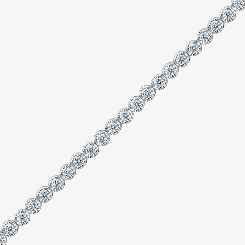 (I1/H-I) Womens 3 CT. T.W. Lab Grown White Diamond 10K Gold 7.25 Inch Tennis Bracelet