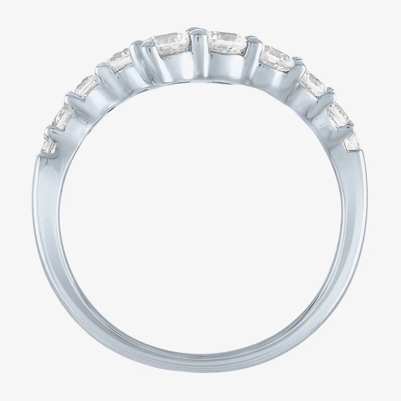 Diamond Addiction (G-H / Si2-I1) Womens 1 CT. T.W. Lab Grown White 10K Gold Bypass Cocktail Ring
