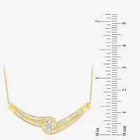 Diamond Blossom (G / Si2) Womens 2 CT. T.W. Lab Grown White Diamond 10K Gold Flower 18 Inch Pendant Necklace