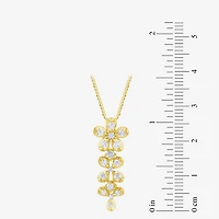 Diamond Blossom (G / Si2) Womens 1/2 CT. T.W. Lab Grown White Diamond 10K Gold Flower 18 Inch Pendant Necklace