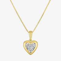 (G-H / Si2-I1) Womens 1/4 CT. T.W. Lab Grown White Diamond 10K Gold Heart 16 Inch Pendant Necklace