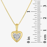 (G-H / Si2-I1) Womens 1/4 CT. T.W. Lab Grown White Diamond 10K Gold Heart 16 Inch Pendant Necklace