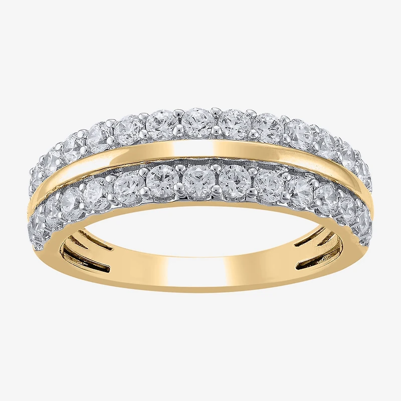 (G / Si2) Womens 1 CT. T.W. Lab Grown White Diamond 10K Gold Anniversary Wedding Band