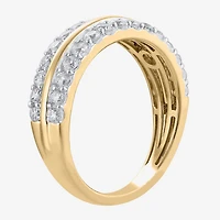 (G / Si2) Womens 1 CT. T.W. Lab Grown White Diamond 10K Gold Anniversary Wedding Band