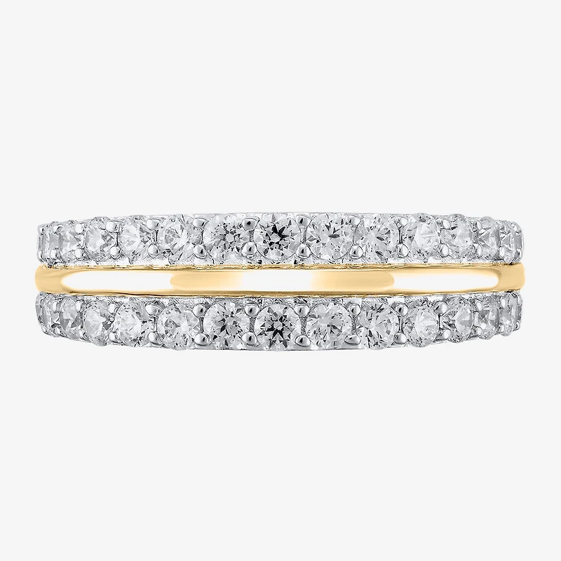 (G / Si2) Womens 1 CT. T.W. Lab Grown White Diamond 10K Gold Anniversary Wedding Band