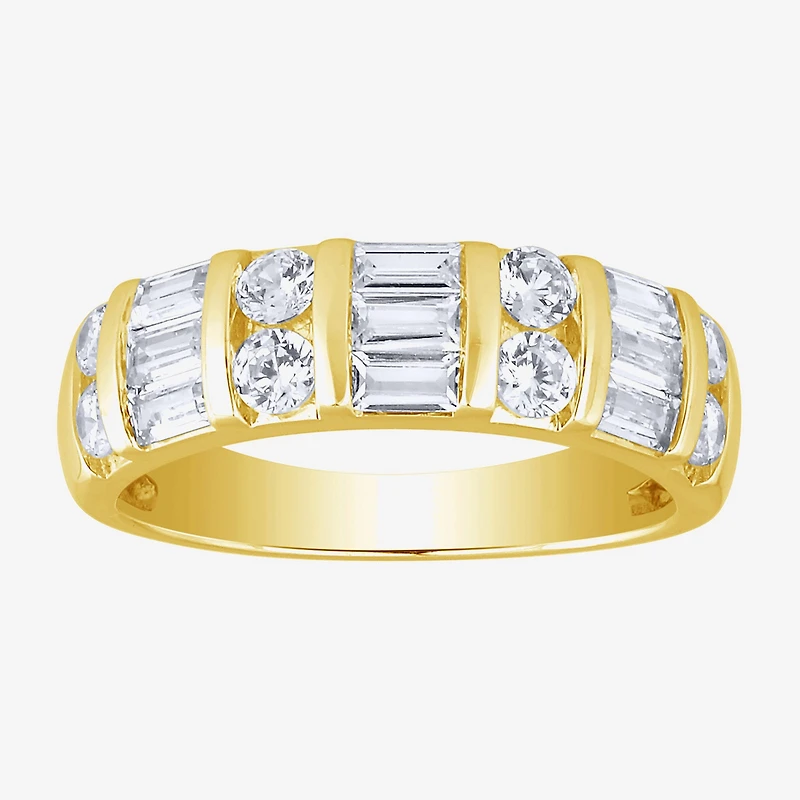 (G / Si2) Womens 21.5MM 1 CT. T.W. Lab Grown White Diamond 10K Gold Anniversary Band