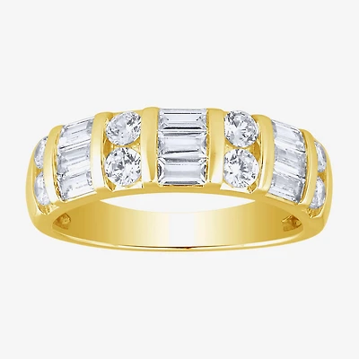 (G / Si2) Womens 21.5MM 1 CT. T.W. Lab Grown White Diamond 10K Gold Anniversary Band