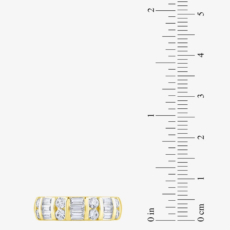 (G / Si2) Womens 21.5MM 1 CT. T.W. Lab Grown White Diamond 10K Gold Anniversary Band