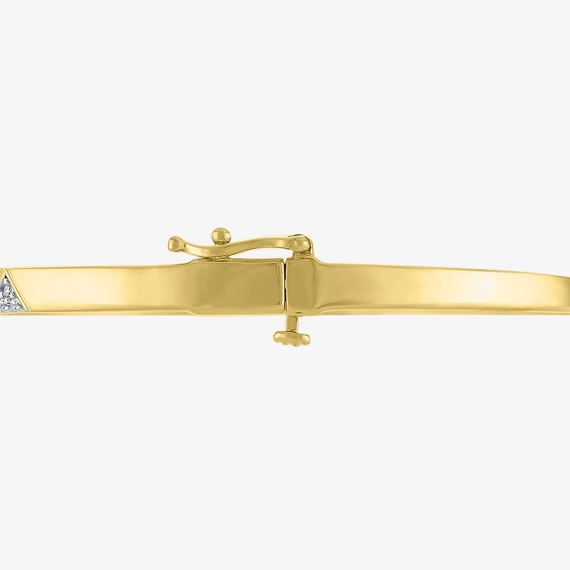 Diamond Addiction (G-H / I1-I2) Womens 1/10 CT. T.W. Lab Grown White Diamond 14K Gold Over Silver Sterling Silver Triangle Bangle Bracelet