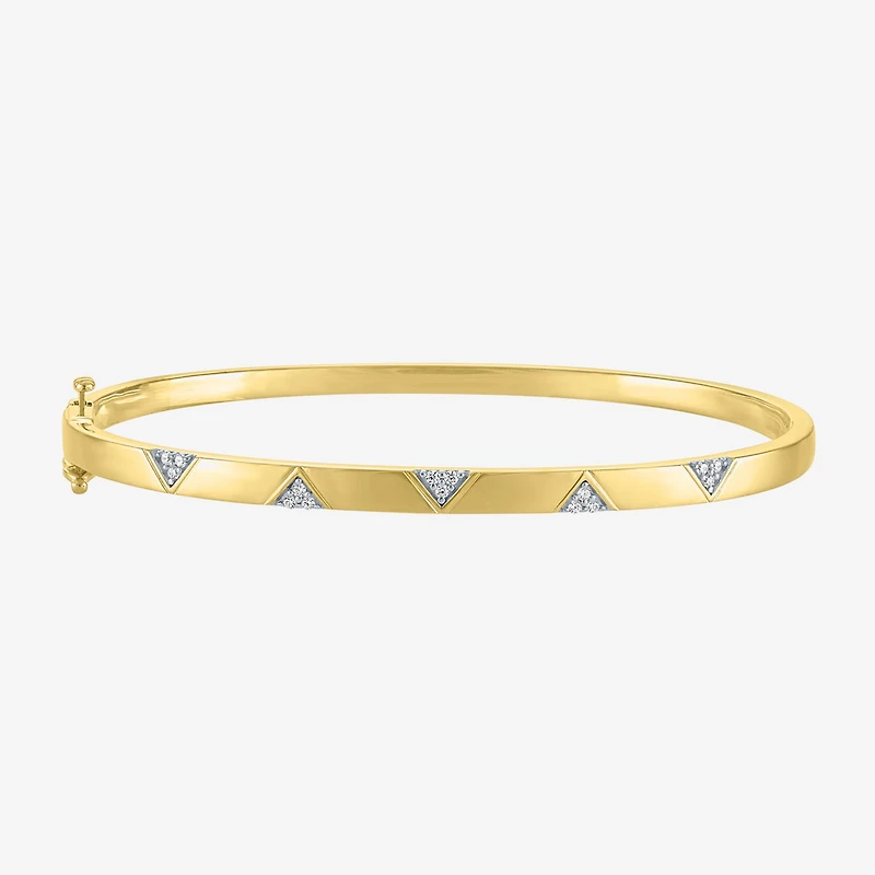 Diamond Addiction (G-H / I1-I2) Womens 1/10 CT. T.W. Lab Grown White Diamond 14K Gold Over Silver Sterling Silver Triangle Bangle Bracelet