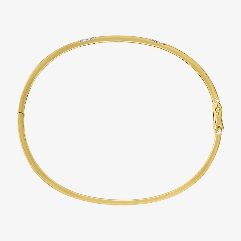 Diamond Addiction (G-H / I1-I2) Womens 1/10 CT. T.W. Lab Grown White Diamond 14K Gold Over Silver Sterling Silver Triangle Bangle Bracelet