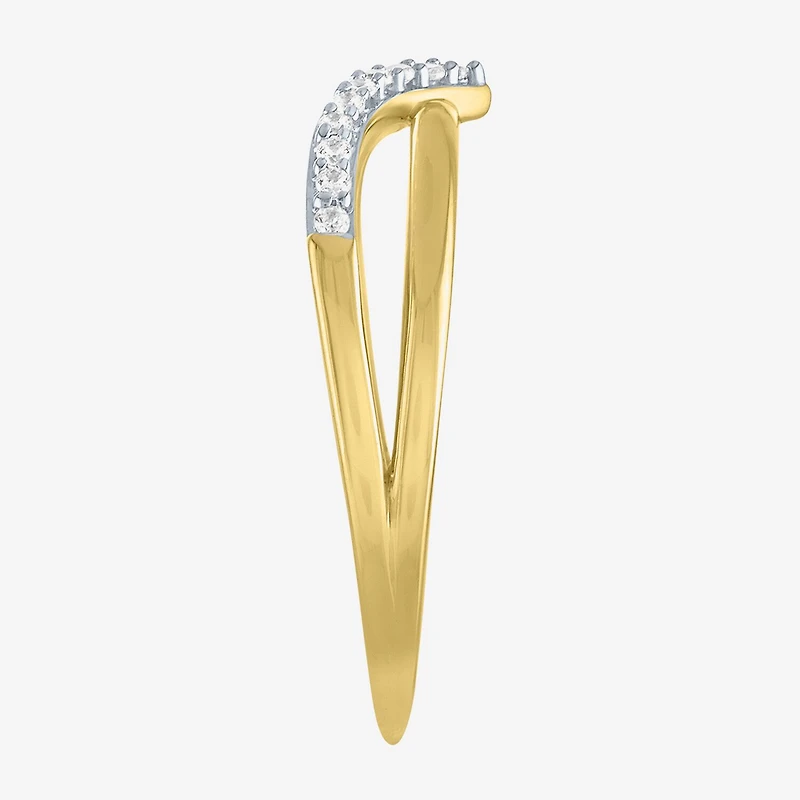 Diamond Addiction (G-H / I1-I2) Womens 1/10 CT. T.W. Lab Grown White 14K Gold Over Silver Sterling Cocktail Ring