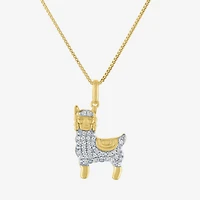 Llama" (G-H / I1-I2)" Womens 1/10 CT. T.W. Lab Grown White Diamond 14K Gold Over Silver Sterling Silver 18 Inch Pendant Necklace