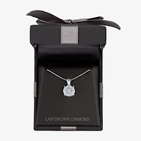 (G-H/ I1-I2) Womens 1/4 CT. T.W. Lab Grown White Diamond Sterling Silver Round 18 Inch Pendant Necklace