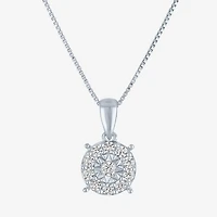 (G-H/ I1-I2) Womens 1/4 CT. T.W. Lab Grown White Diamond Sterling Silver Round 18 Inch Pendant Necklace