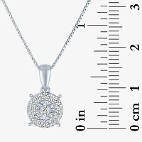 (G-H/ I1-I2) Womens 1/4 CT. T.W. Lab Grown White Diamond Sterling Silver Round 18 Inch Pendant Necklace