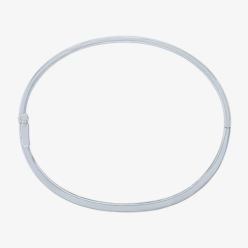(G-H, Si2-I1) Womens 1/10 CT. T.W. Lab Grown White Diamond 14K Gold Over Silver Bangle Bracelet