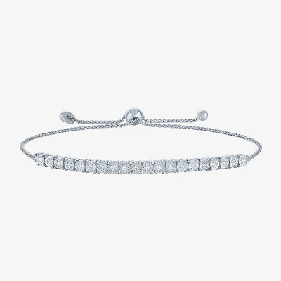 (I1-I2/ G-H) Womens 1/10 CT. T.W. Lab Grown White Diamond Sterling Silver Bolo Bracelet