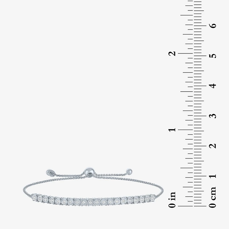 (I1-I2/ G-H) Womens 1/10 CT. T.W. Lab Grown White Diamond Sterling Silver Bolo Bracelet