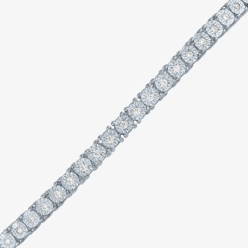 (I1-I2/ G-H) Womens 1/10 CT. T.W. Lab Grown White Diamond Sterling Silver Bolo Bracelet