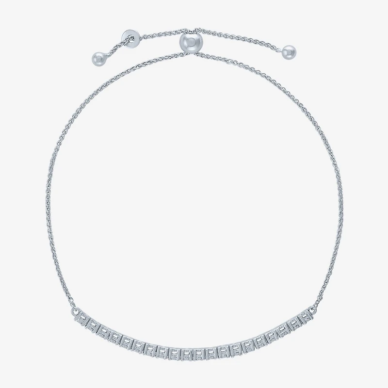(I1-I2/ G-H) Womens 1/10 CT. T.W. Lab Grown White Diamond Sterling Silver Bolo Bracelet