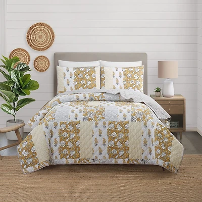 Modern Heirloom Saffron 3-pc. Quilt Set