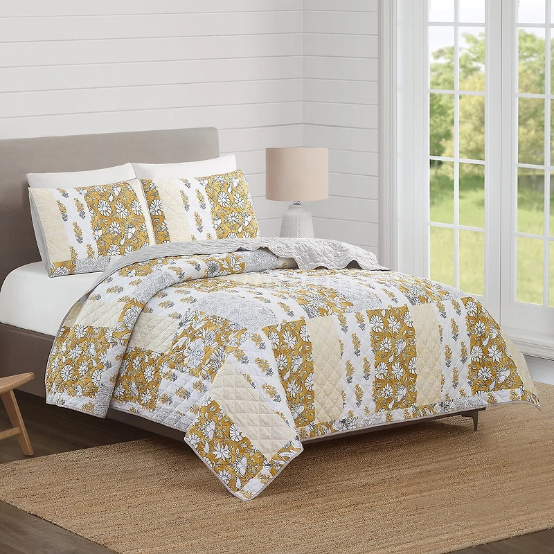 Modern Heirloom Saffron 3-pc. Quilt Set