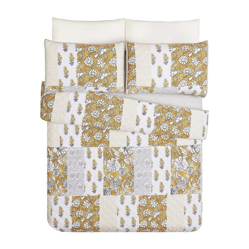 Modern Heirloom Saffron 3-pc. Quilt Set