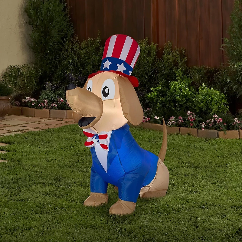 National Tree Co. 60in Airblown Patriotic Pooch Porch Sign