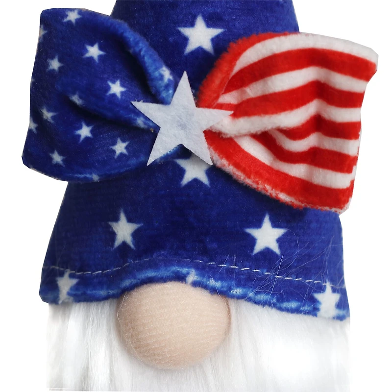 National Tree Co. 6ft Patriotic Flag Blue Gnome Indoor Outdoor Garland