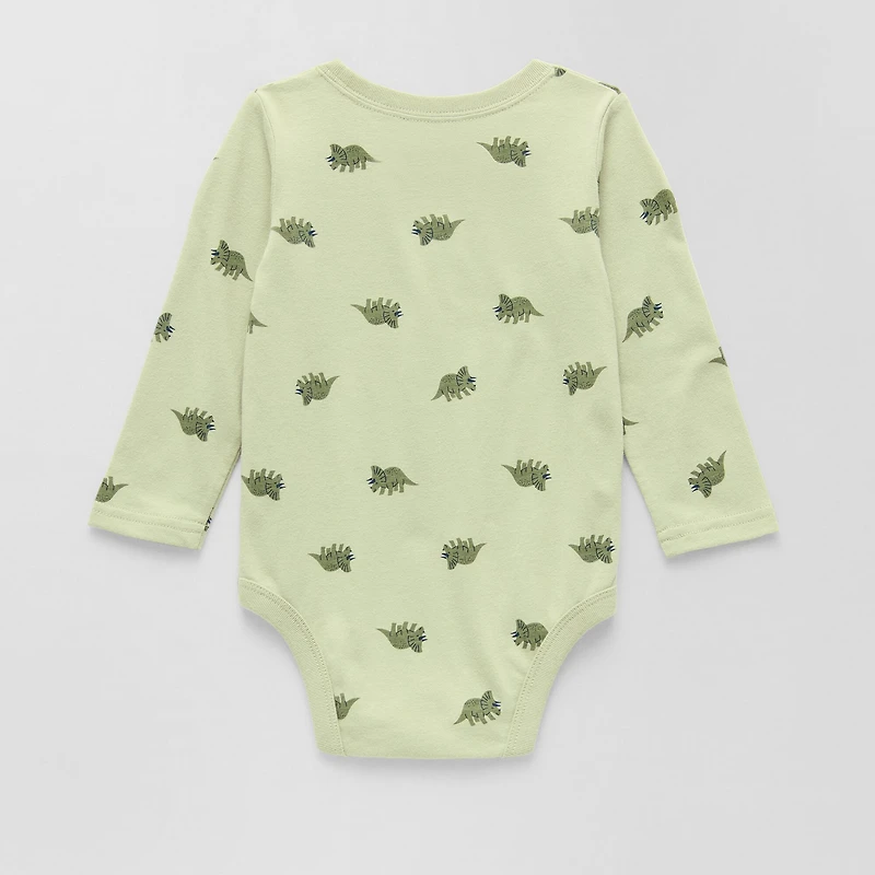 Okie Dokie Baby Boys Round Neck Long Sleeve Bodysuit