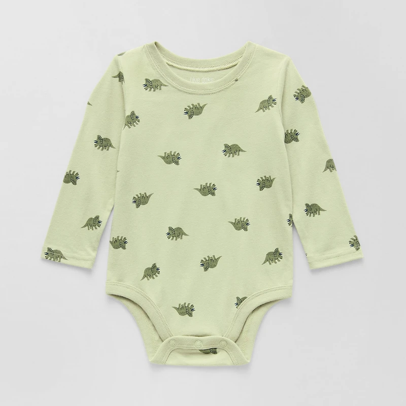 Okie Dokie Baby Boys Round Neck Long Sleeve Bodysuit