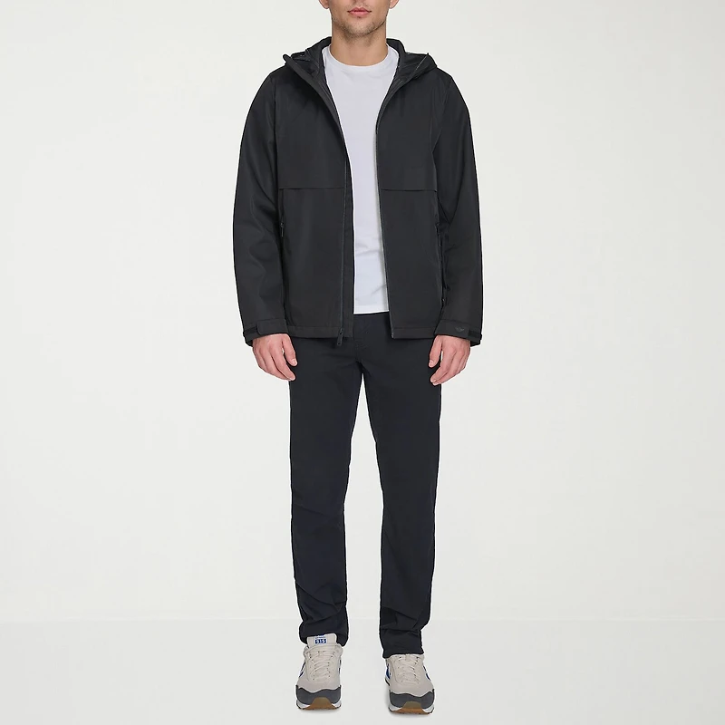 Dockers Mens Hooded Water Resistant Midweight Raincoat
