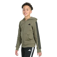 adidas Big Kid Boys Long Sleeve Fleece Zipper Active Hoodie