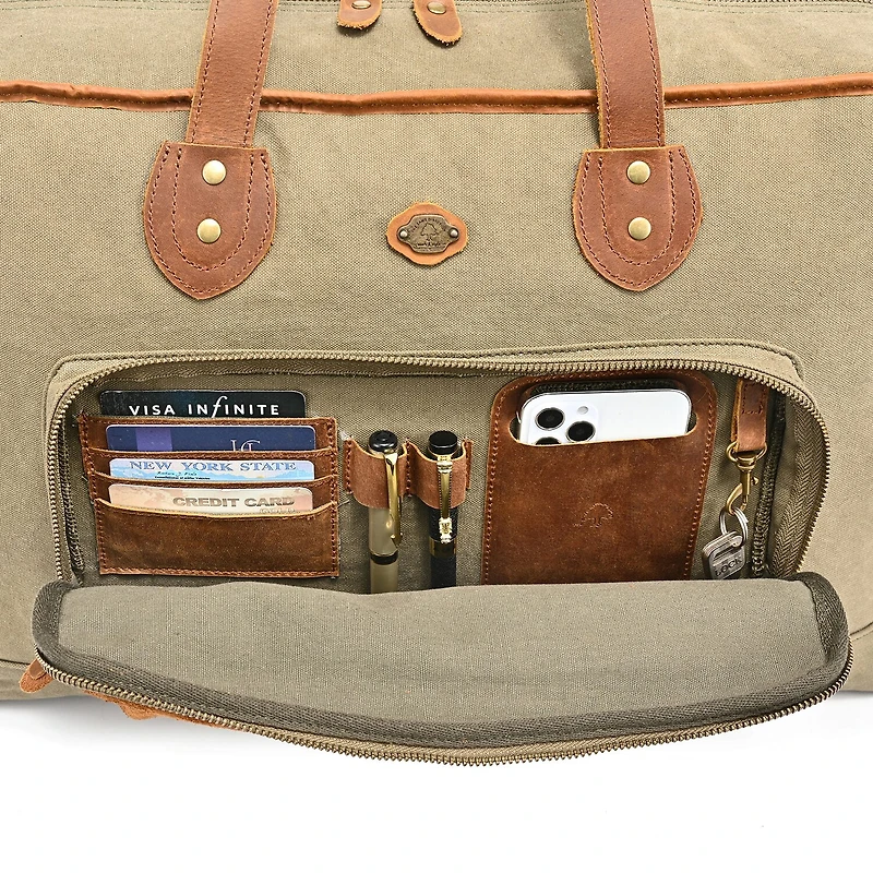 TSD Brand Valley Oak Convertible Weekender Duffel Bag