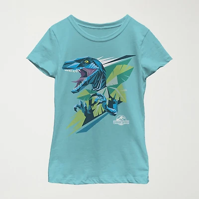 Little & Big Kid Girls Crew Neck Short Sleeve Regular Fit Jurassic World Graphic T-Shirt