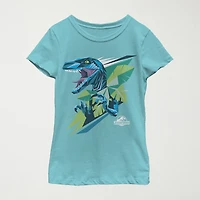 Little & Big Kid Girls Crew Neck Short Sleeve Regular Fit Jurassic World Graphic T-Shirt