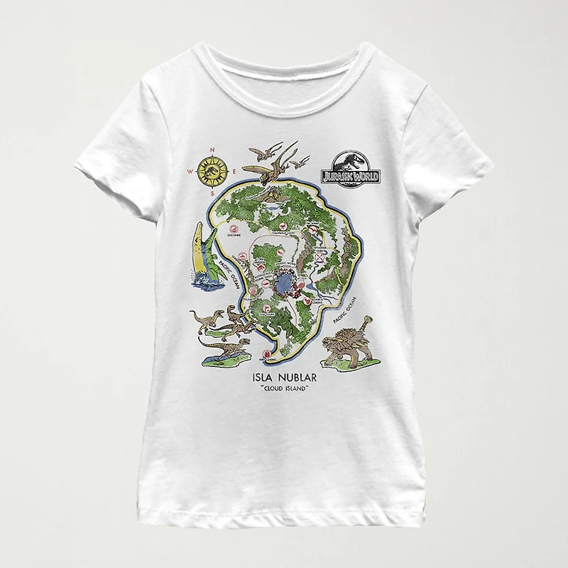 Little & Big Kid Girls Crew Neck Short Sleeve Regular Fit Jurassic World Graphic T-Shirt