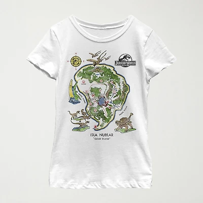 Little & Big Kid Girls Crew Neck Short Sleeve Regular Fit Jurassic World Graphic T-Shirt