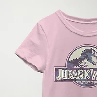 Little & Big Kid Girls Crew Neck Short Sleeve Regular Fit Jurassic World Graphic T-Shirt