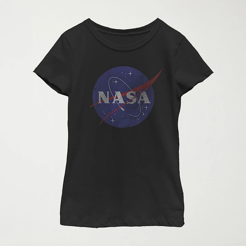 Little & Big Kid Girls Crew Neck Short Sleeve Regular Fit NASA Graphic T-Shirt