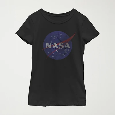 Little & Big Kid Girls Crew Neck Short Sleeve Regular Fit NASA Graphic T-Shirt
