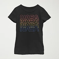 Little & Big Kid Girls Crew Neck Short Sleeve Regular Fit NASA Graphic T-Shirt