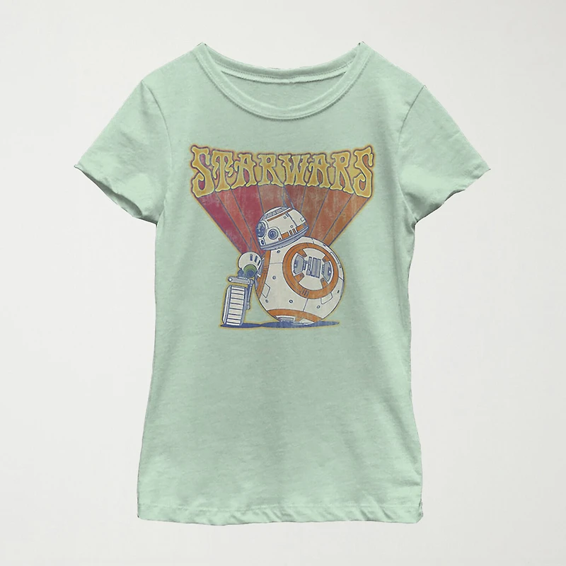 Big Kid Girls Crew Neck Short Sleeve Regular Fit Star Wars Graphic T-Shirt