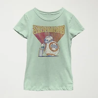 Big Kid Girls Crew Neck Short Sleeve Regular Fit Star Wars Graphic T-Shirt