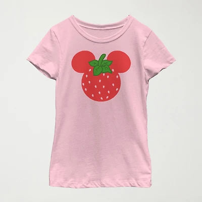 Disney Little & Big Kid Girls Round Neck Short Sleeve Slim Fit Minnie Mouse Graphic T-Shirt
