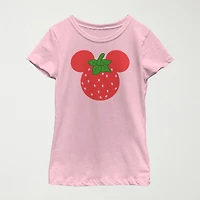Disney Little & Big Kid Girls Round Neck Short Sleeve Slim Fit Minnie Mouse Graphic T-Shirt