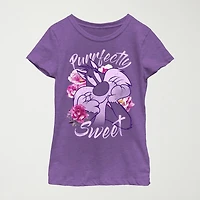 Little & Big Kid Girls Crew Neck Short Sleeve Slim Fit Looney Tunes Graphic T-Shirt