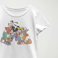 Disney Little & Big Kid Girls Crew Neck Short Sleeve Slim Fit Mickey and Friends Graphic T-Shirt